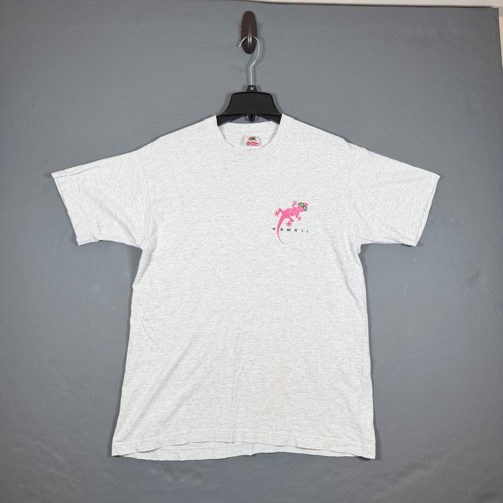 Vintage Fruit of the Loom Hawaii Decko Gecko‎ T-Shirt Size Large Made in USA